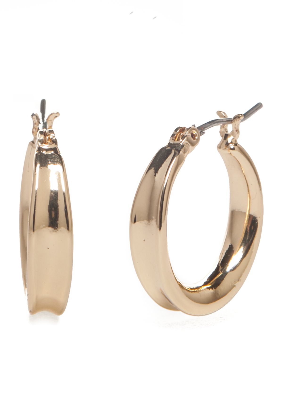 Gold Tone Oscar Hoop Earrings
