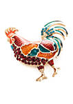 Gold-Tone Box In The Jungle Rooster Pin