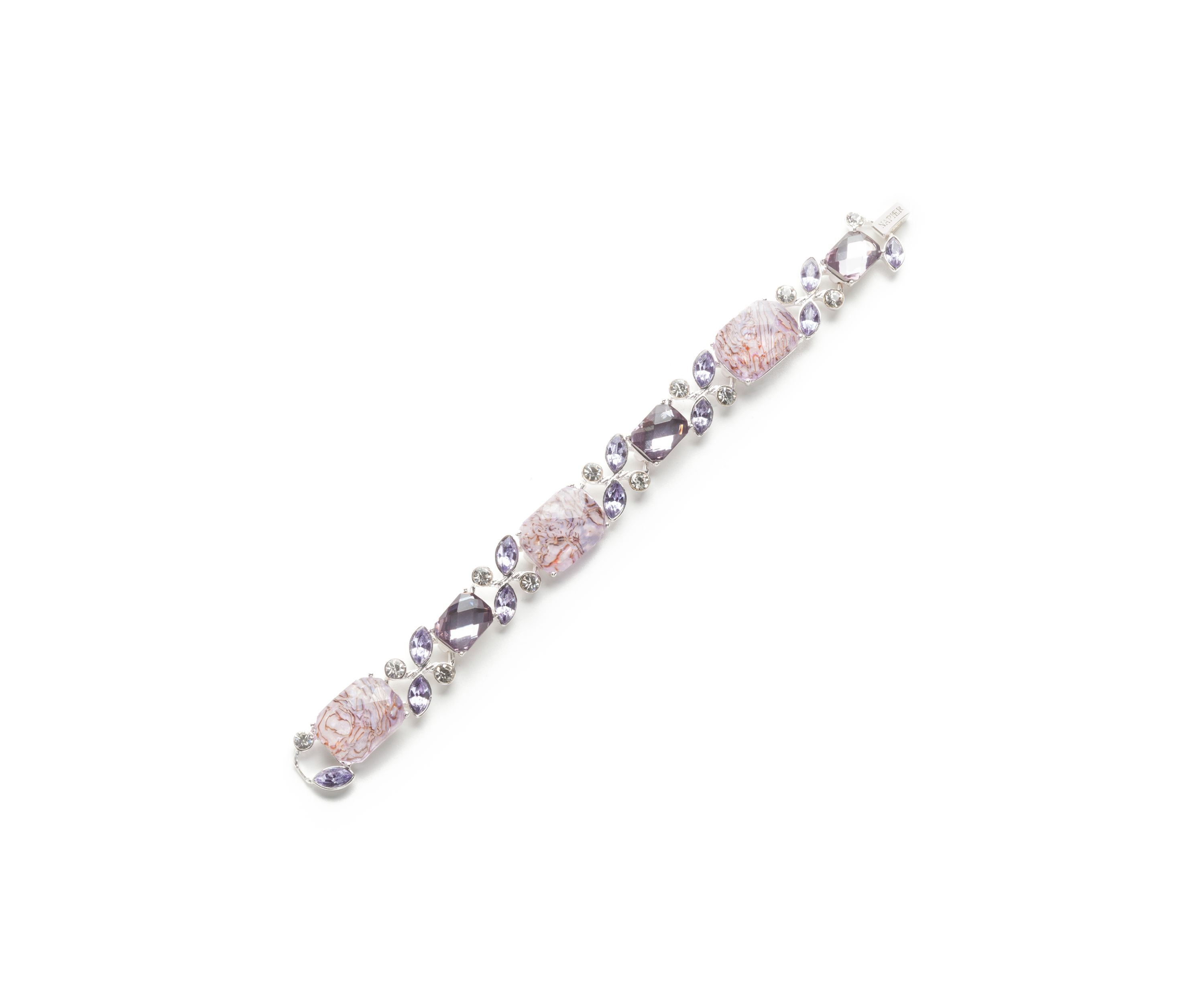 Silver-Tone Square Crystal Line Boxed Bracelet