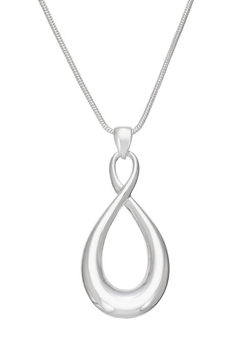 Silver Tone 24 Inch Pendant Necklace