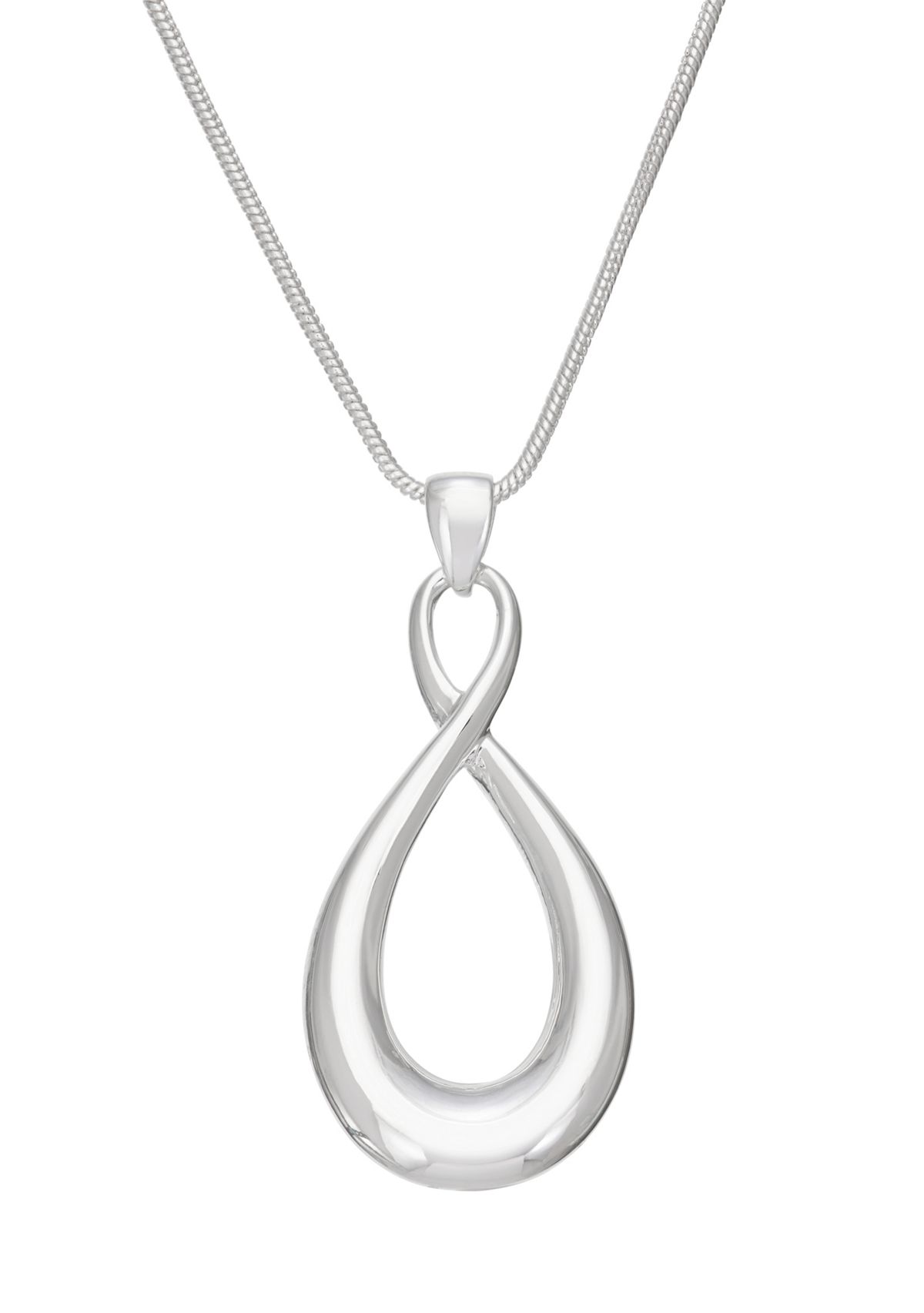 Silver Tone 24 Inch Pendant Necklace