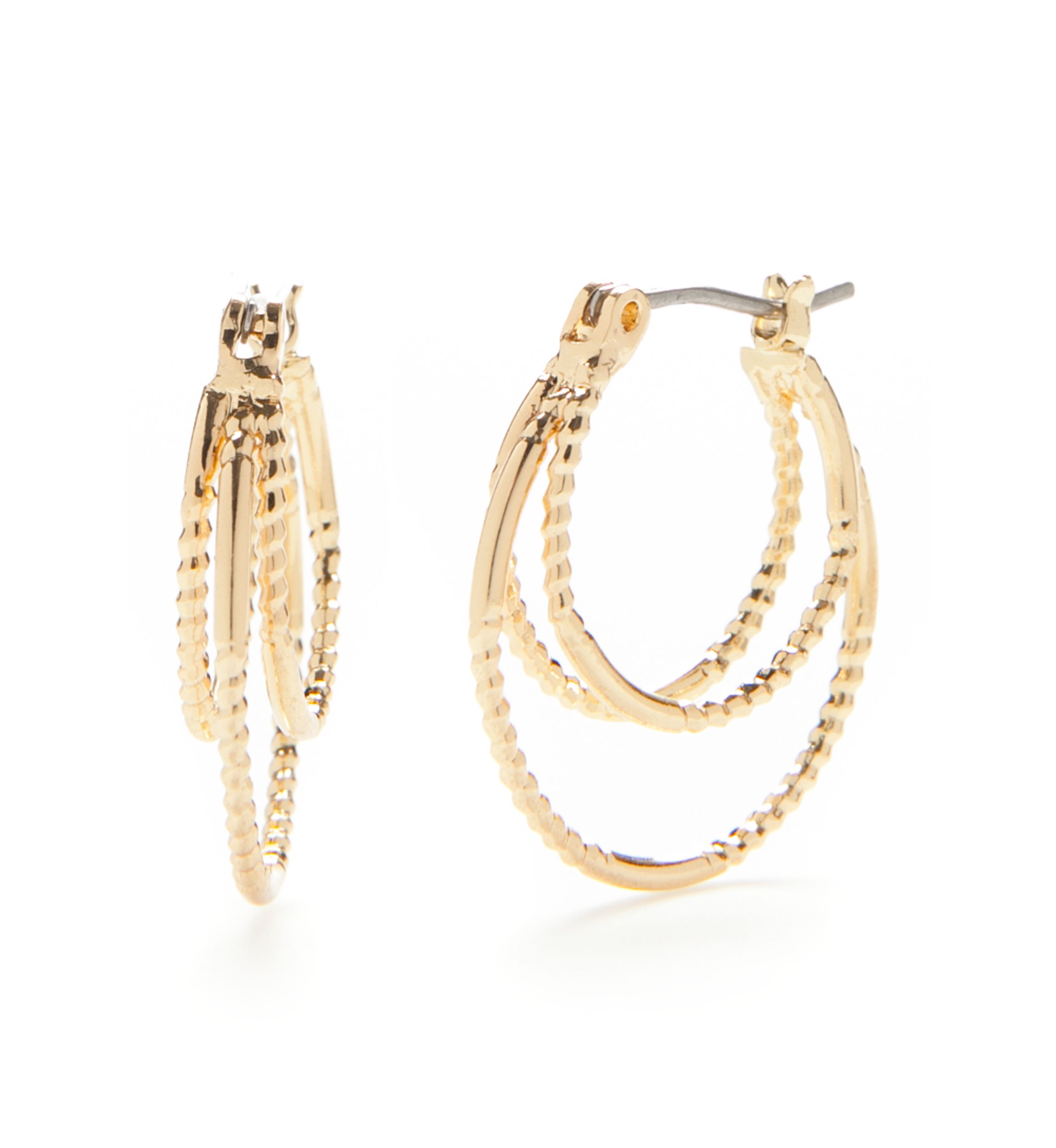 Gold-Tone Nicely Paired Double Click It Hoop Earrings