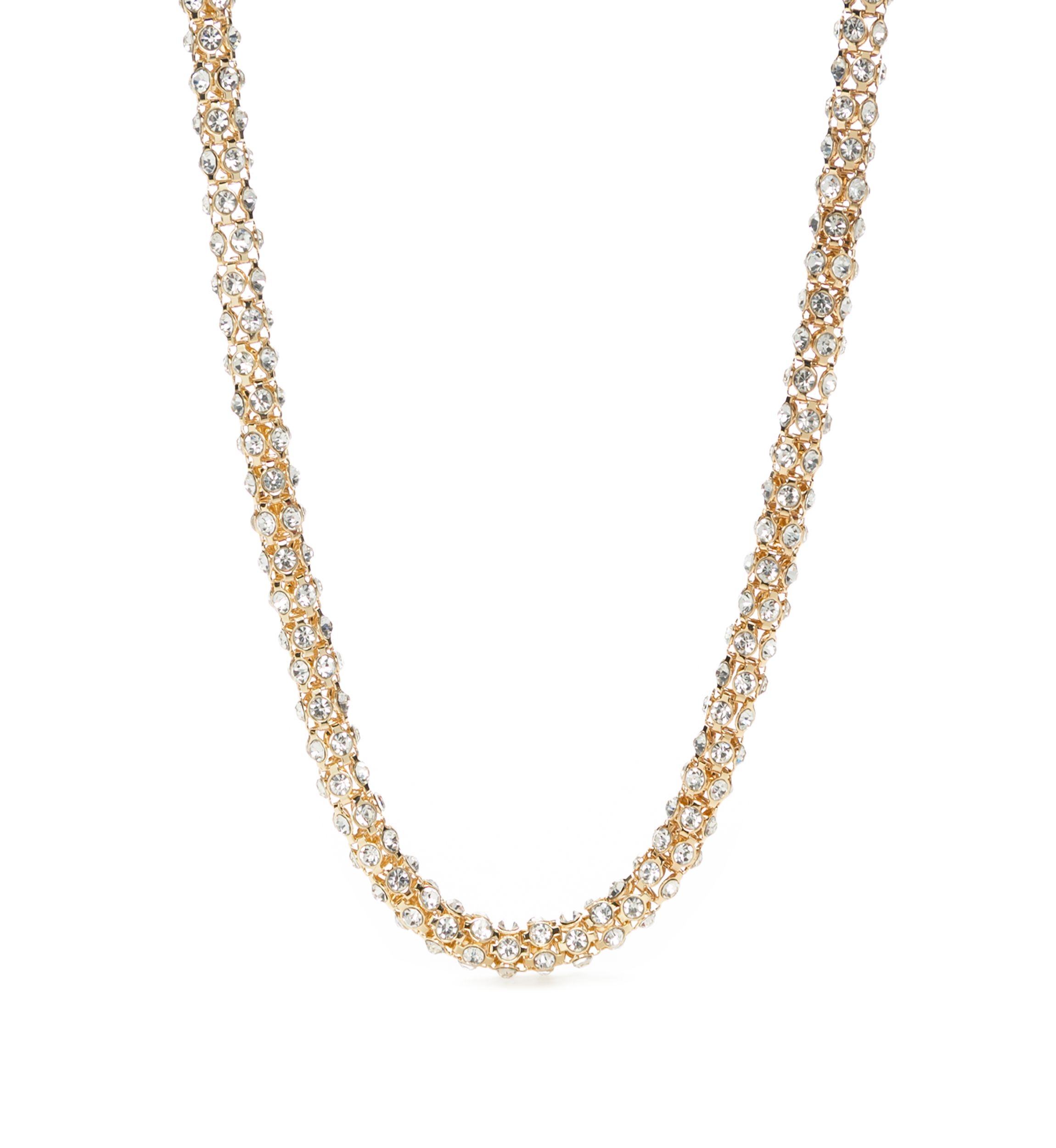 Gold Tone and Crystal Collar Necklace