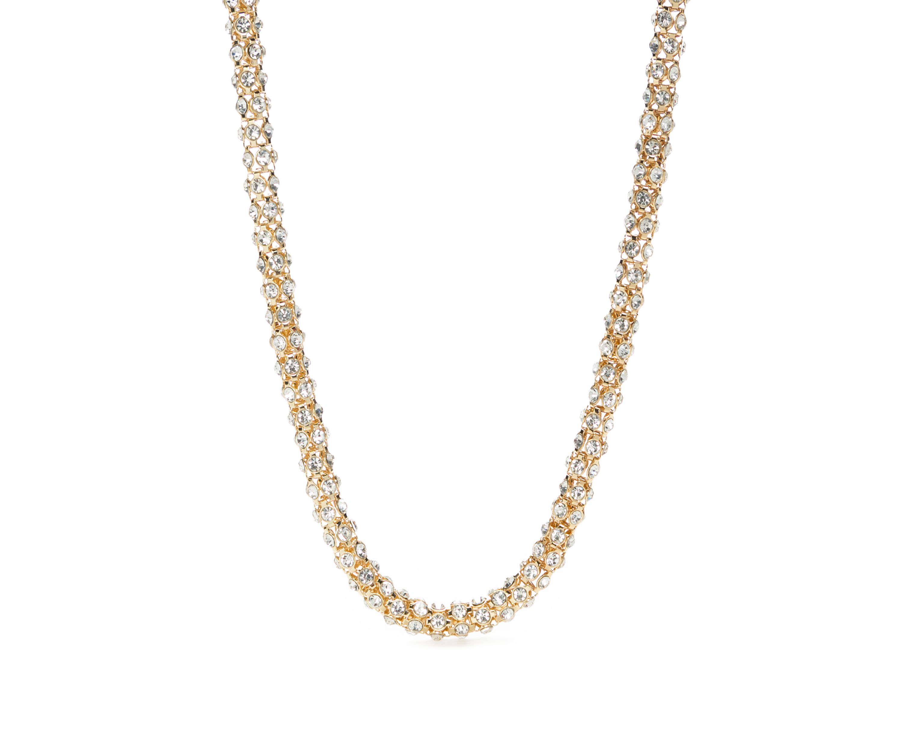 Gold Tone and Crystal Collar Necklace