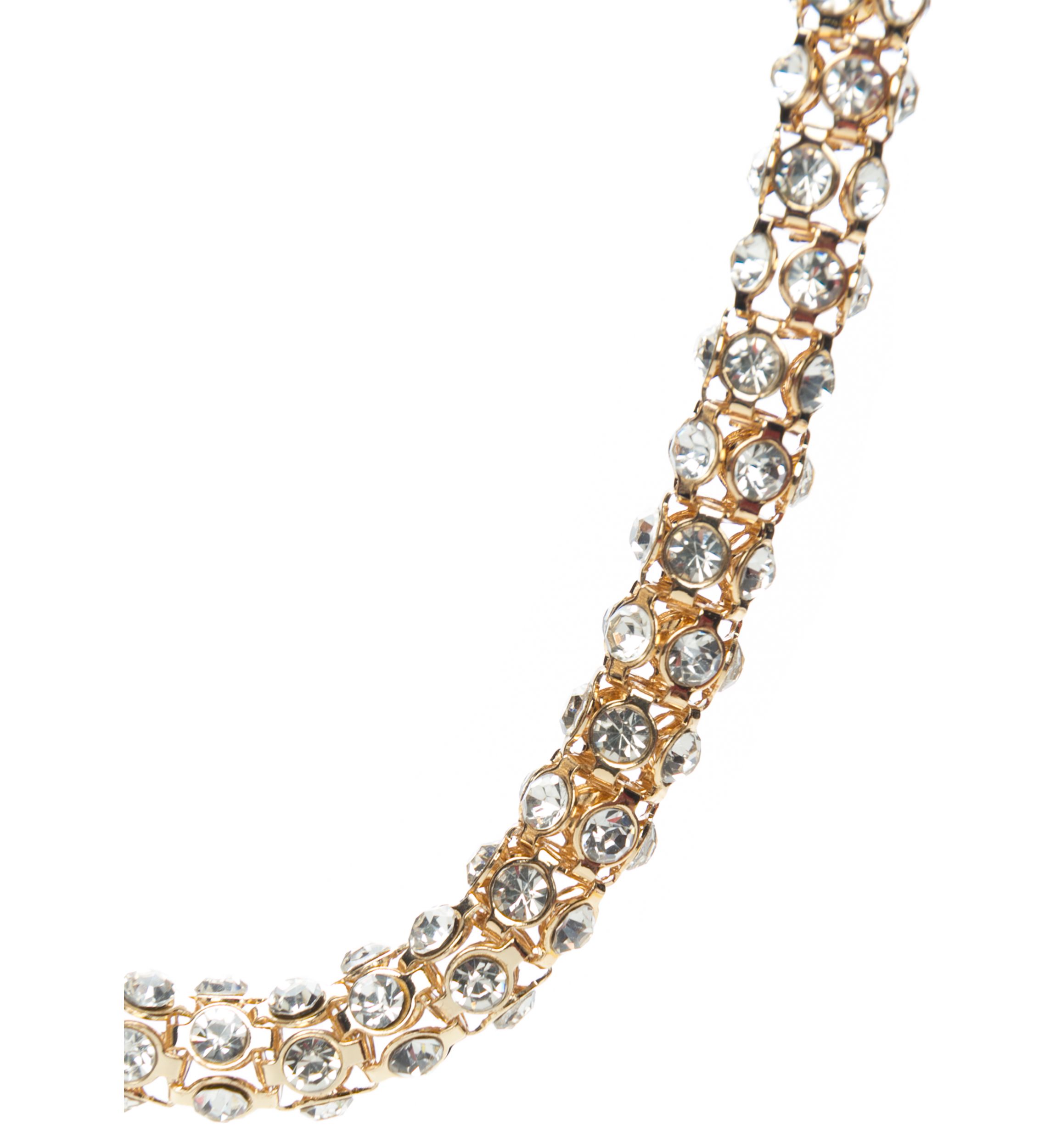 Gold Tone and Crystal Collar Necklace