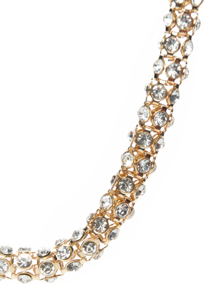 Gold Tone and Crystal Collar Necklace