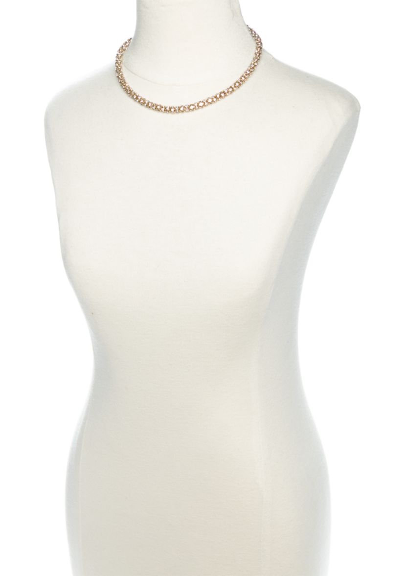 Gold Tone and Crystal Collar Necklace