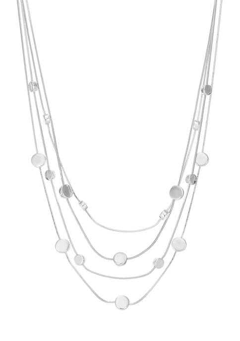 Napier Silver Tone Multi Row Necklace