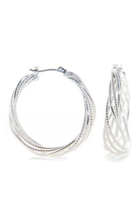 Napier silver hoop on sale earrings