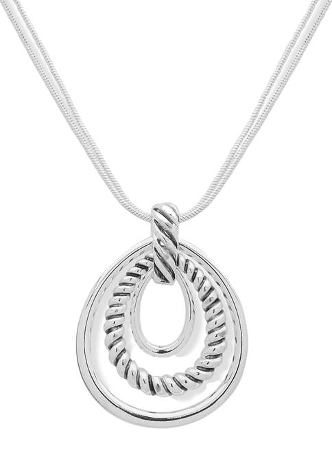 Silver Tone Pendant Necklace