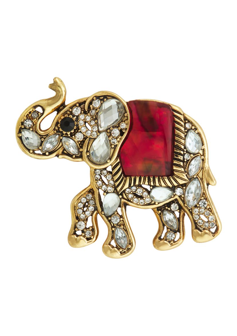 Boxed Gold Tone Elephant Pin 
