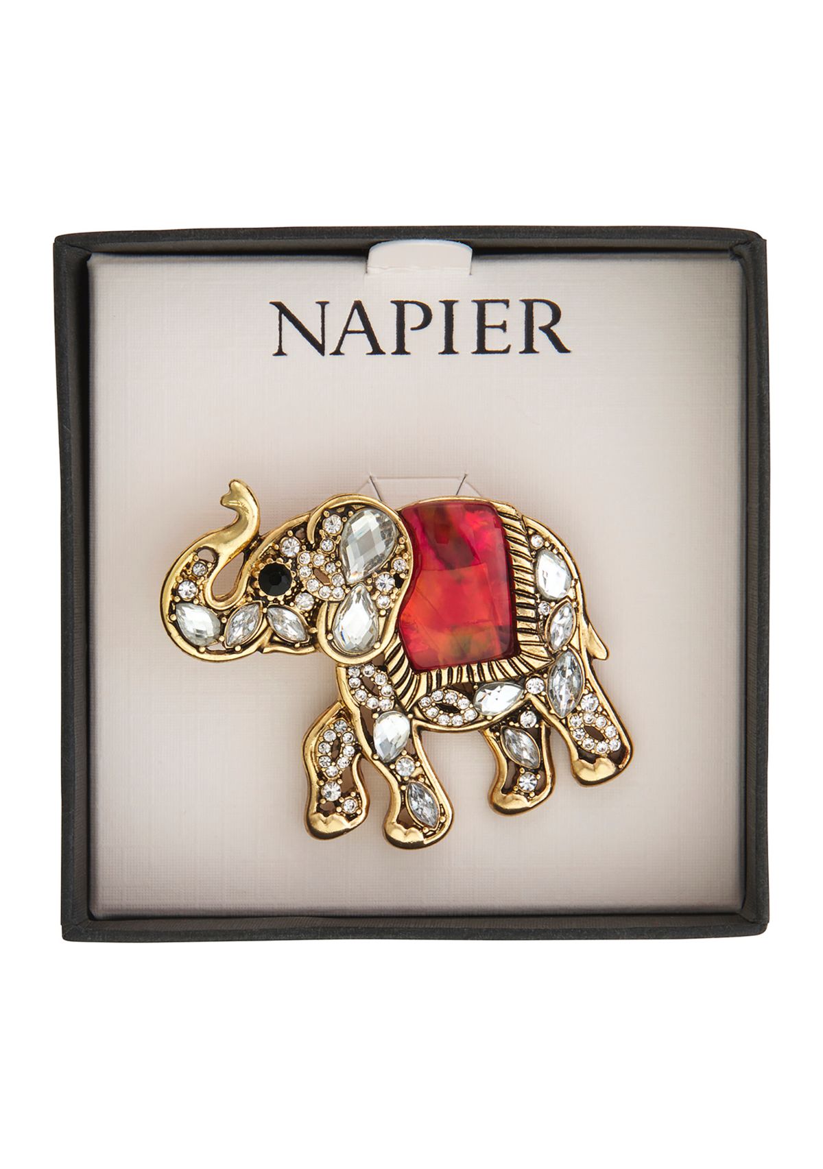Boxed Gold Tone Elephant Pin 
