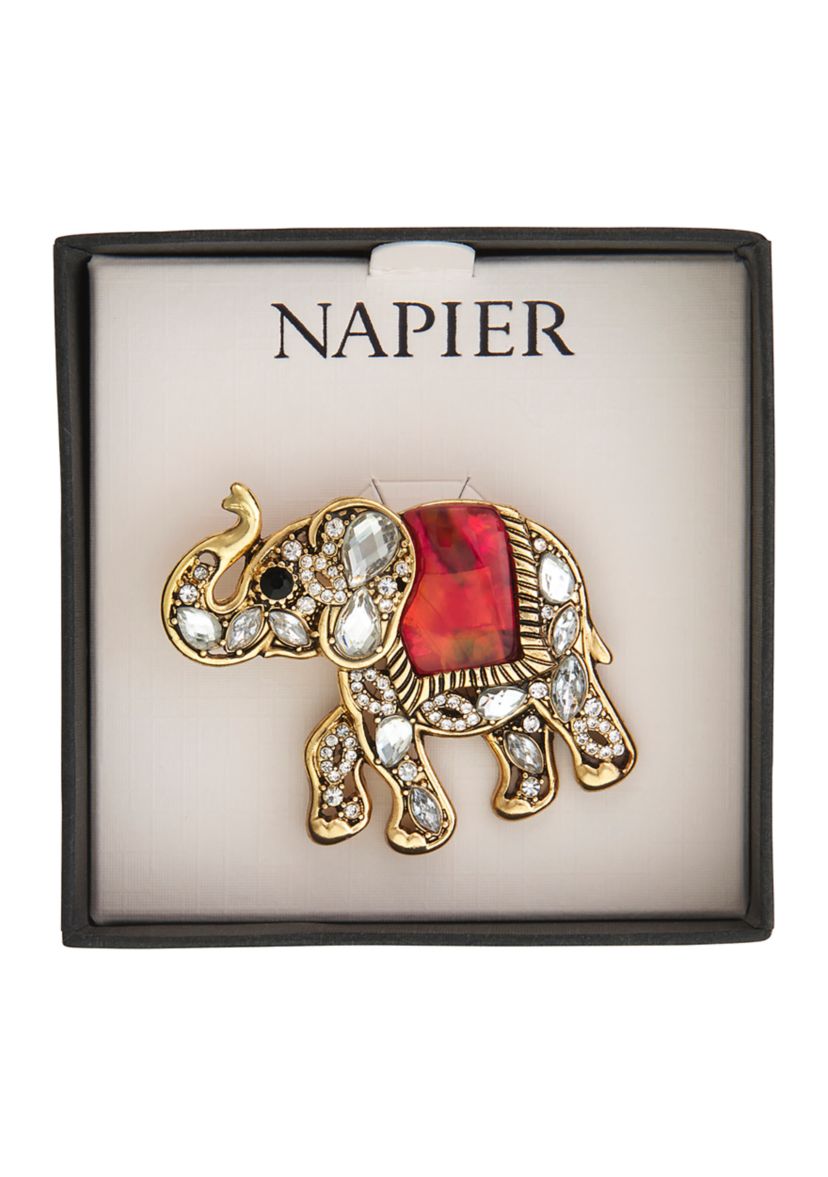 Boxed Gold Tone Elephant Pin 