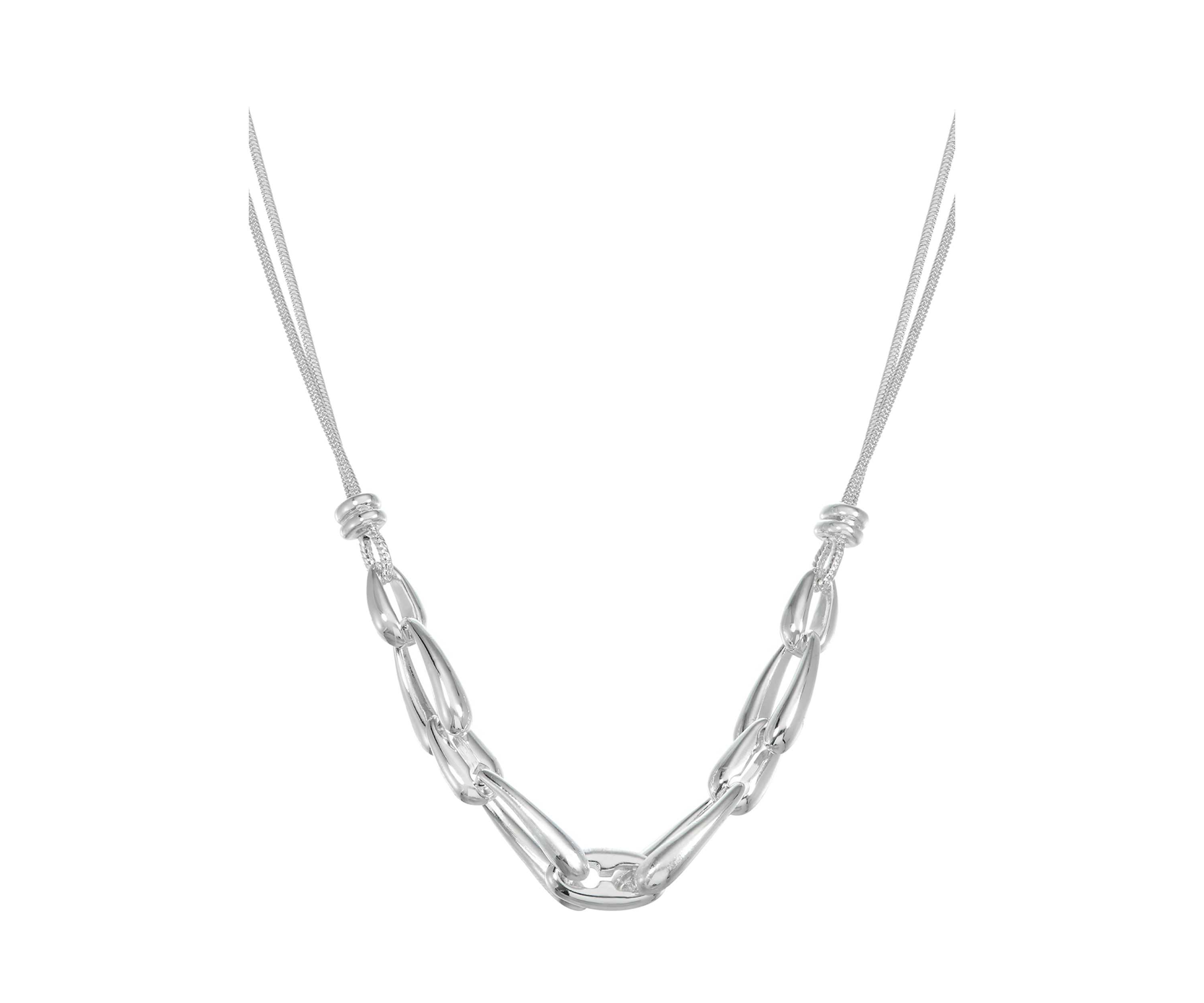 Silver-Tone Organic Frontal Necklace 