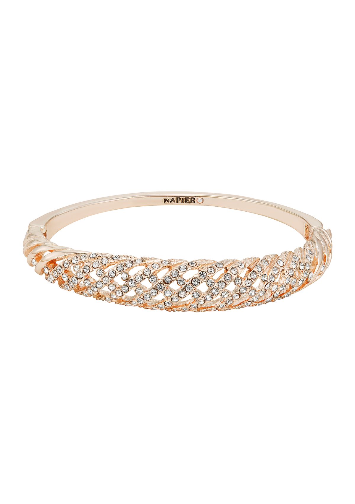 Rose Gold Tone Crystal Bangle Bracelet Boxed