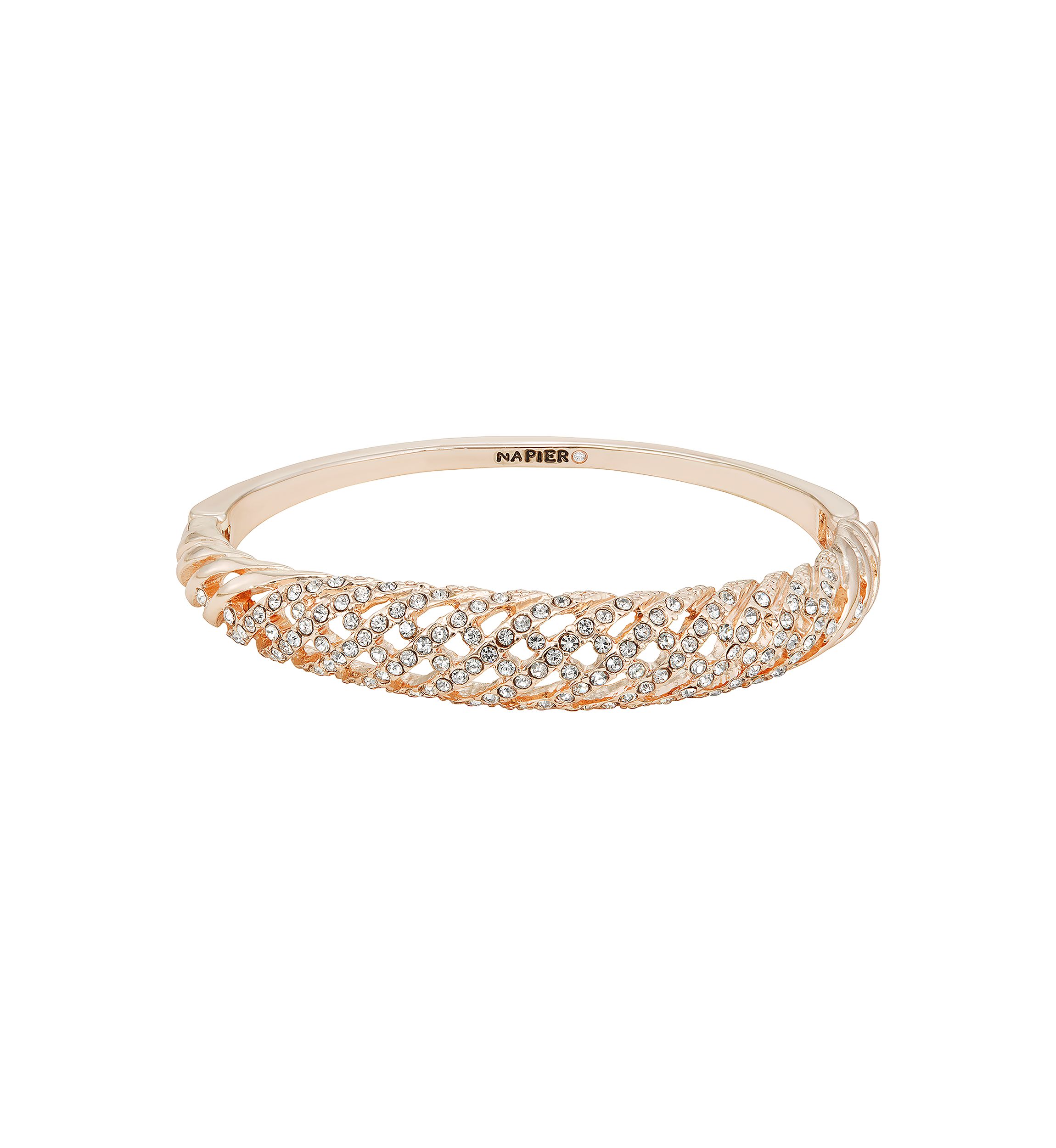 Rose Gold Tone Crystal Bangle Bracelet Boxed