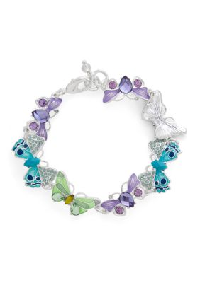 Napier Silver Tone Multi Butterfly Flex Bracelet Boxed | belk