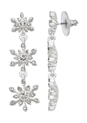 Belk Silver Tone Crystal P Earrings