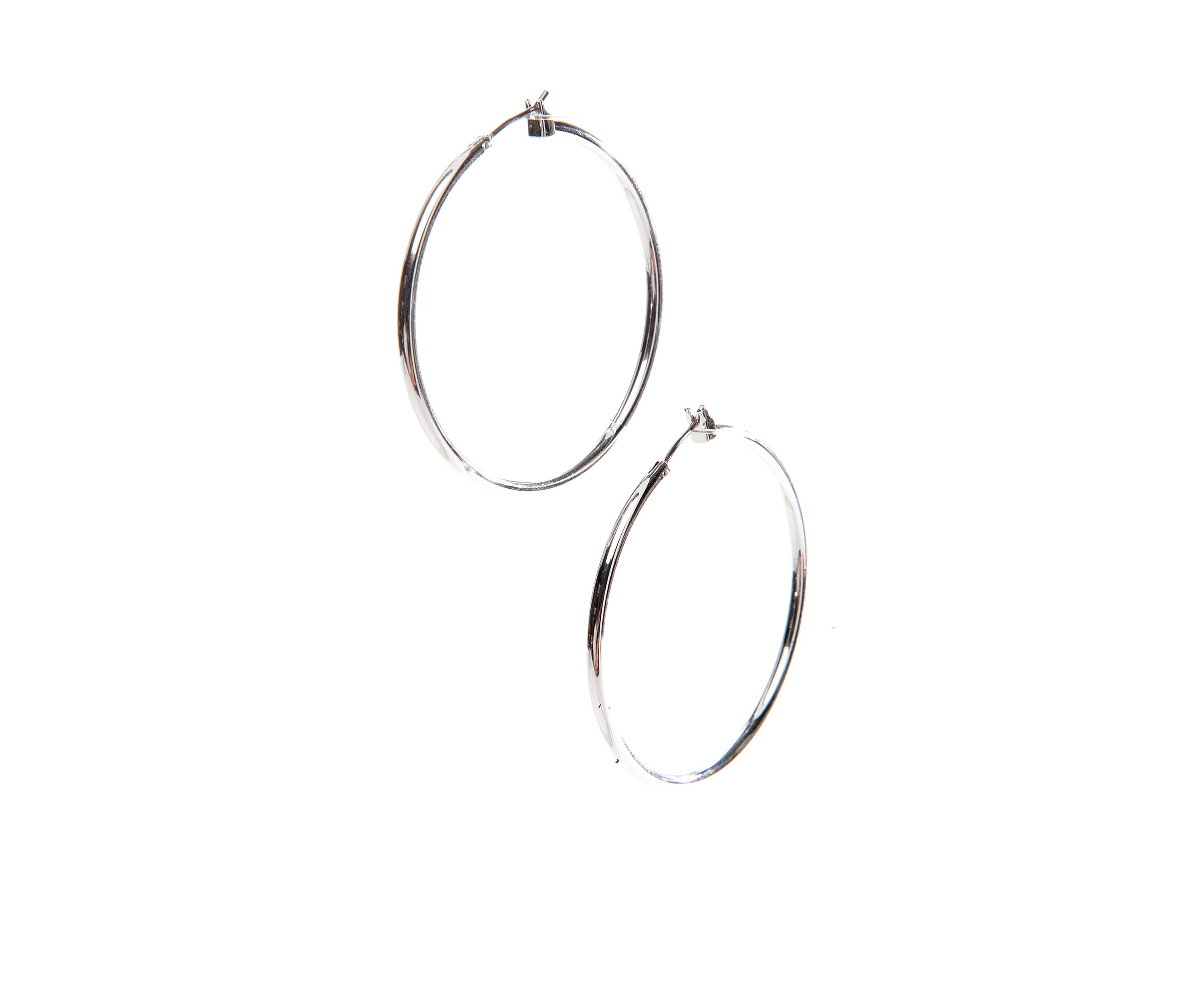 Silver-Tone Hoop Earrings