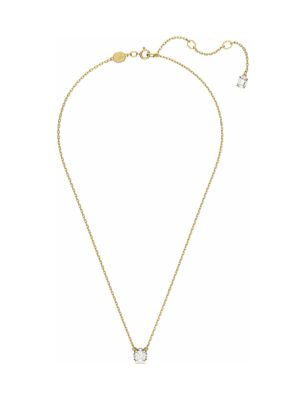 SWAROVSKI Stilla Round Cut Pendant Necklace, Gold, 16 in