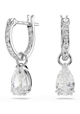 SWAROVSKI Stilla Pear-Cut White Crystal Earrings