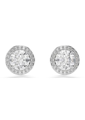 SWAROVSKI Una Angelic Halo Pavé Stud Earrings, Silver