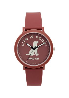 Life is Good® by Speidel 40mm Silicone Strap Watch, Brown