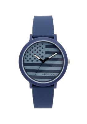 Life is Good® by Speidel 40mm Silicone Strap Watch, Blue
