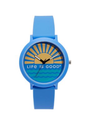 Life is Good® by Speidel 40mm Silicone Strap Watch, Blue