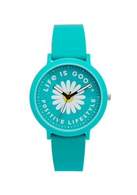 Life is Good® by Speidel 40mm Silicone Strap Watch, Turquoise