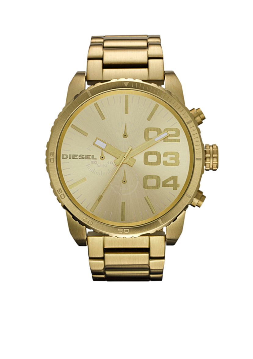 Mens Gold Tone Stainless Steel Chronograph Watch