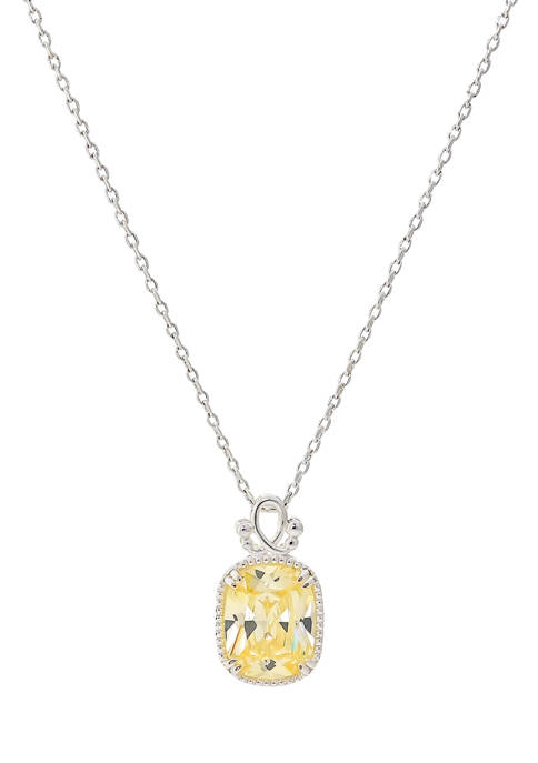 Belk Lab Created Jonquil Crystal Pendant Necklace