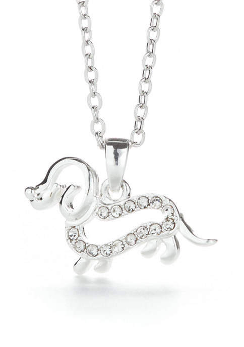 Kim Rogers® Pav&eacute; Dog Crystal Pendant Necklace