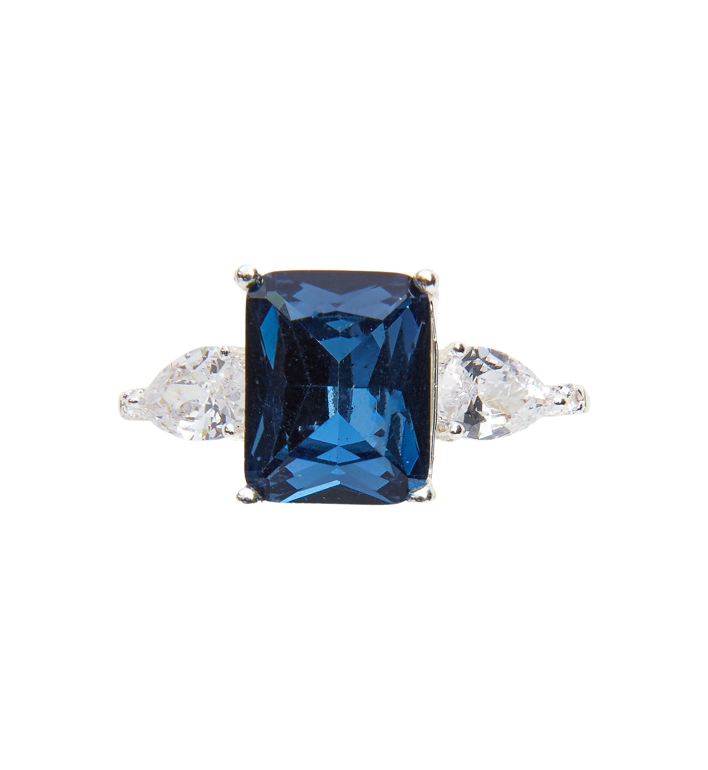  Silver Tone Lab Created Cubic Zirconia Montana Ring 