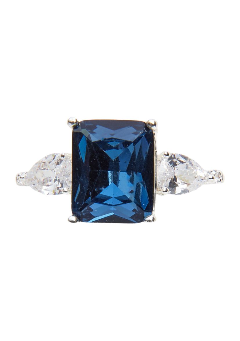  Silver Tone Lab Created Cubic Zirconia Montana Ring 