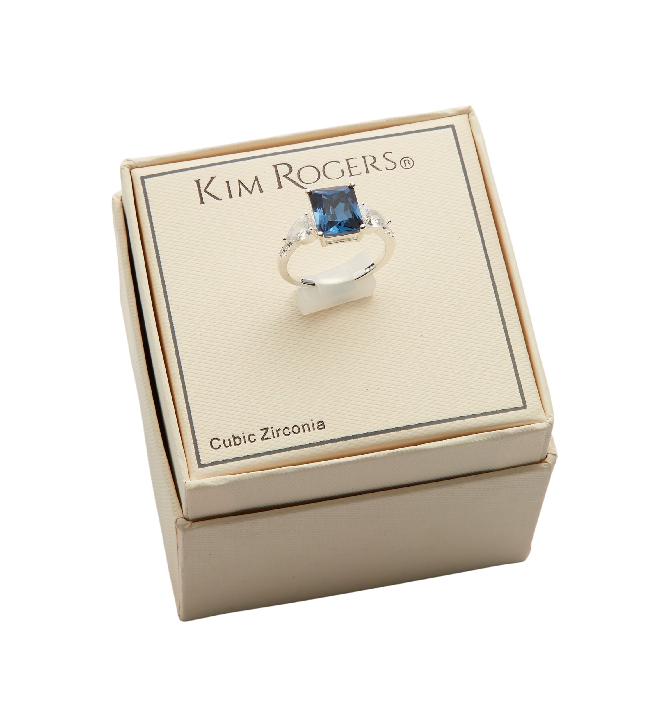 Silver Tone Lab Created Cubic Zirconia Montana Ring 