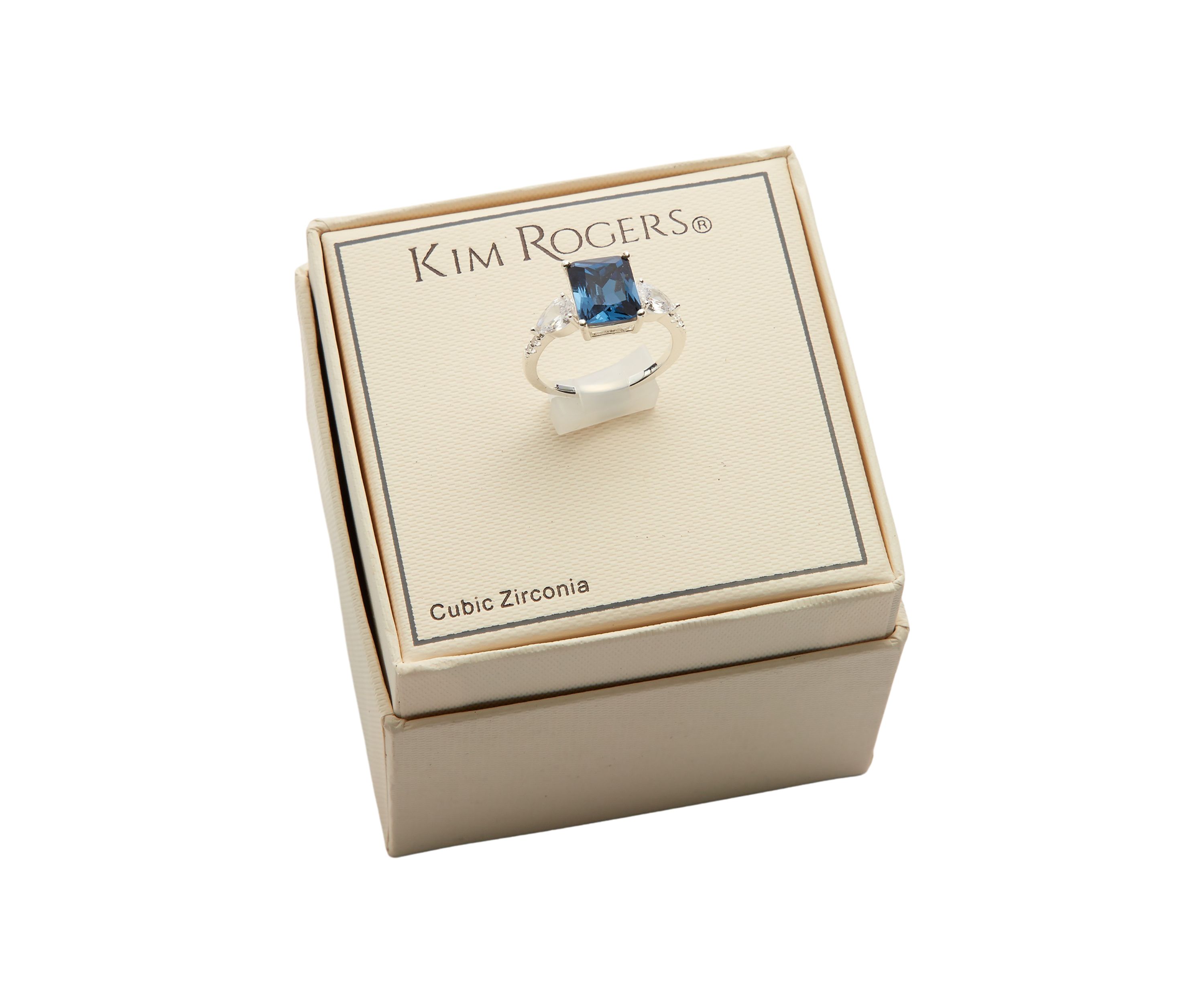  Silver Tone Lab Created Cubic Zirconia Montana Ring 