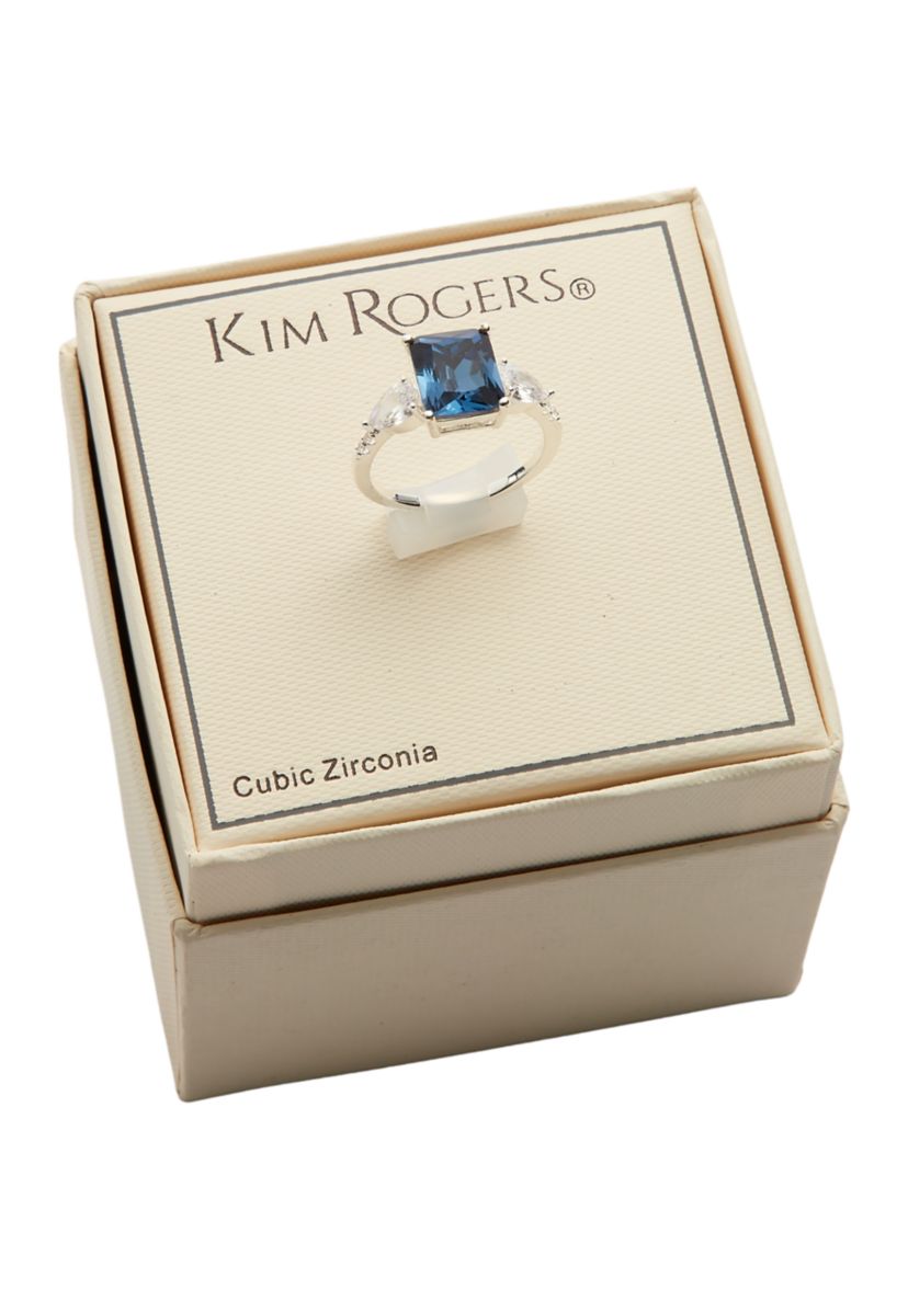  Silver Tone Lab Created Cubic Zirconia Montana Ring 