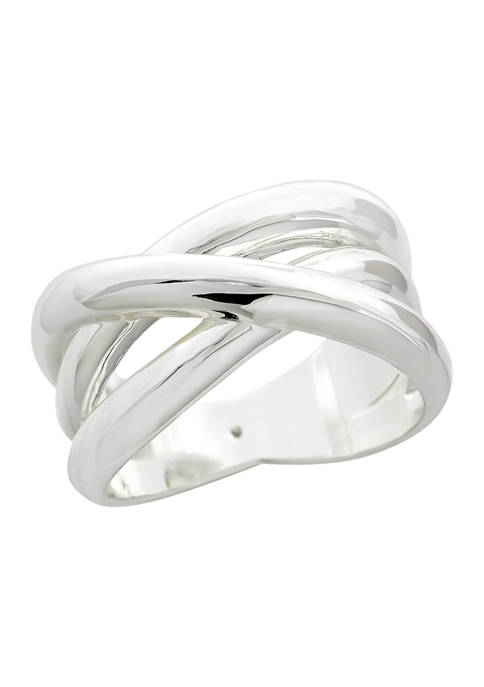 Belk Lab Created Silver Open Wrap Ring