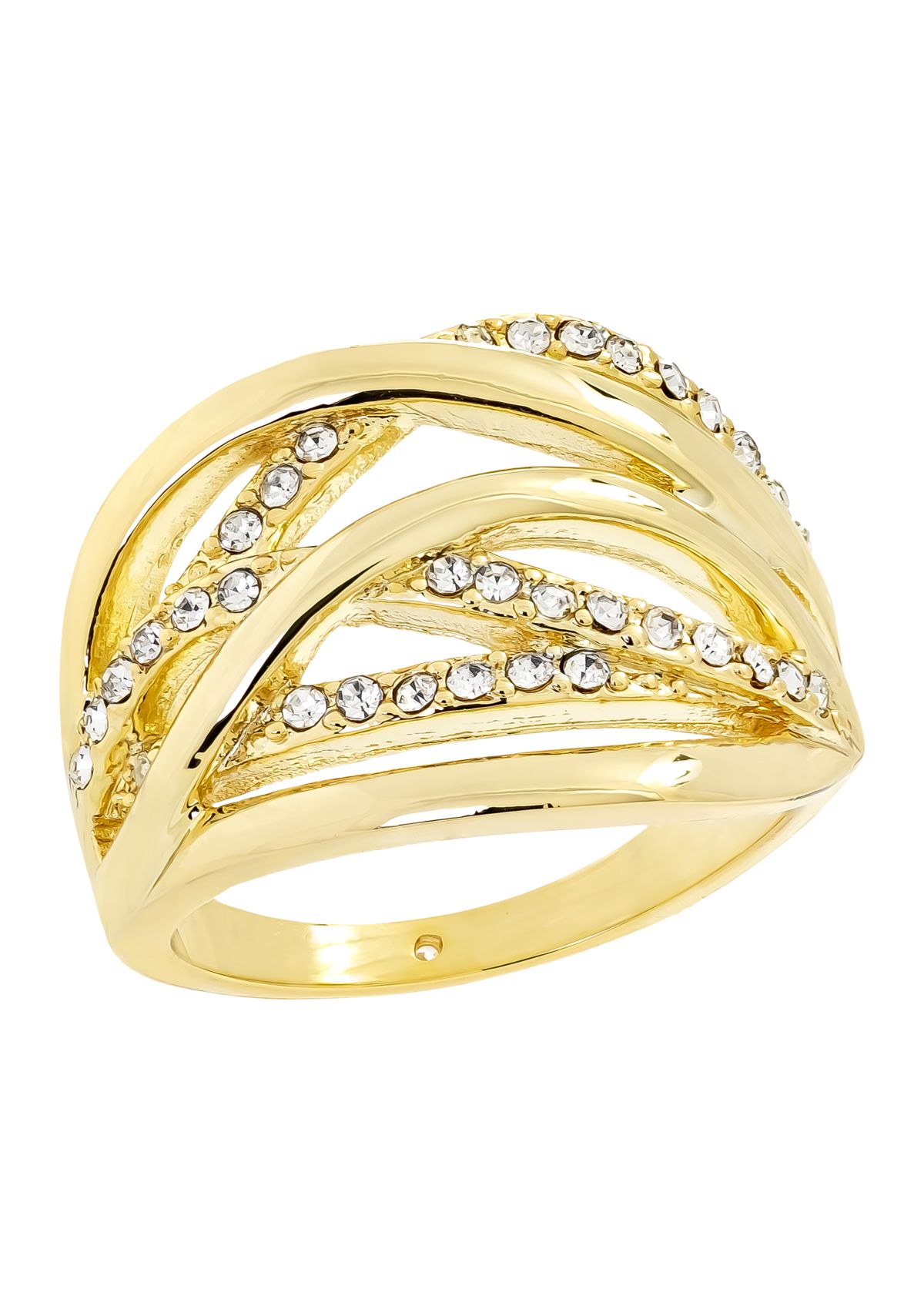 Lab Created Gold Crystal Polished Open Wrap Ring