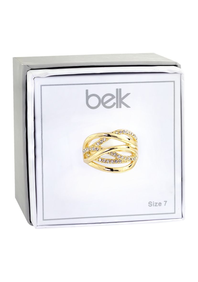 Lab Created Gold Crystal Polished Open Wrap Ring