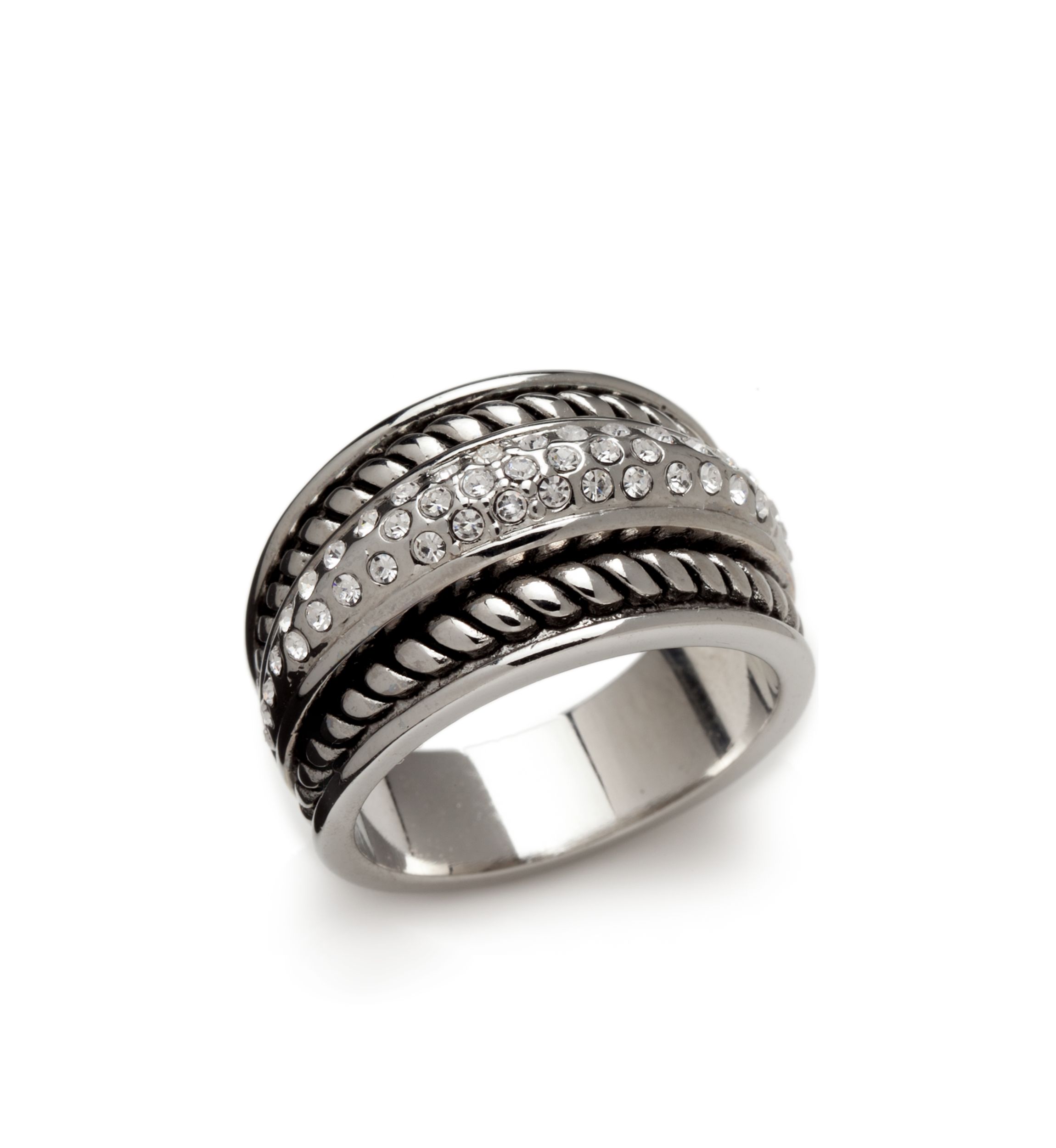 Silver Tone Antique Twist Ring