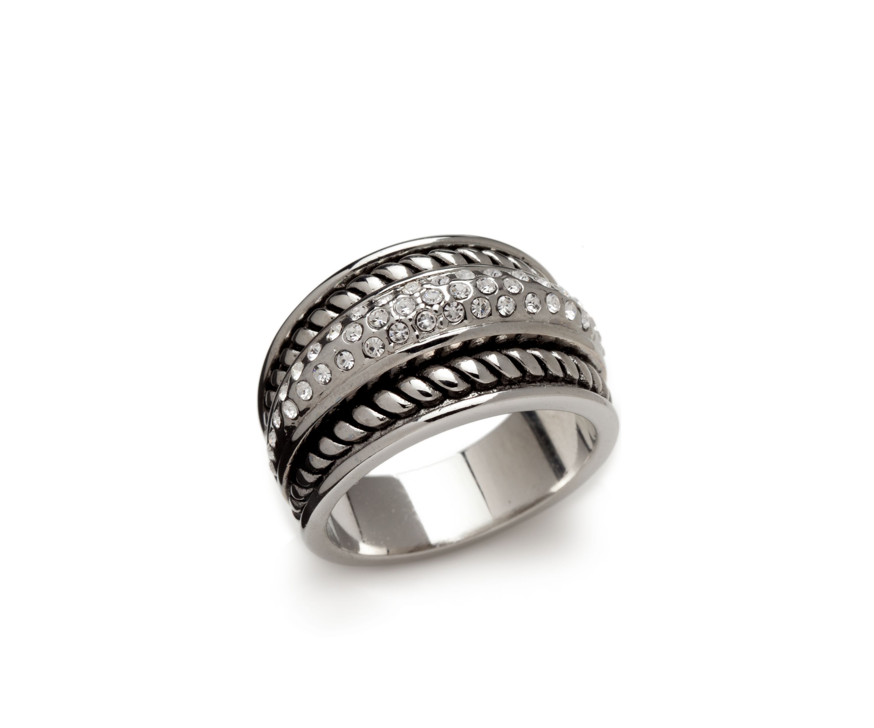 Silver Tone Antique Twist Ring