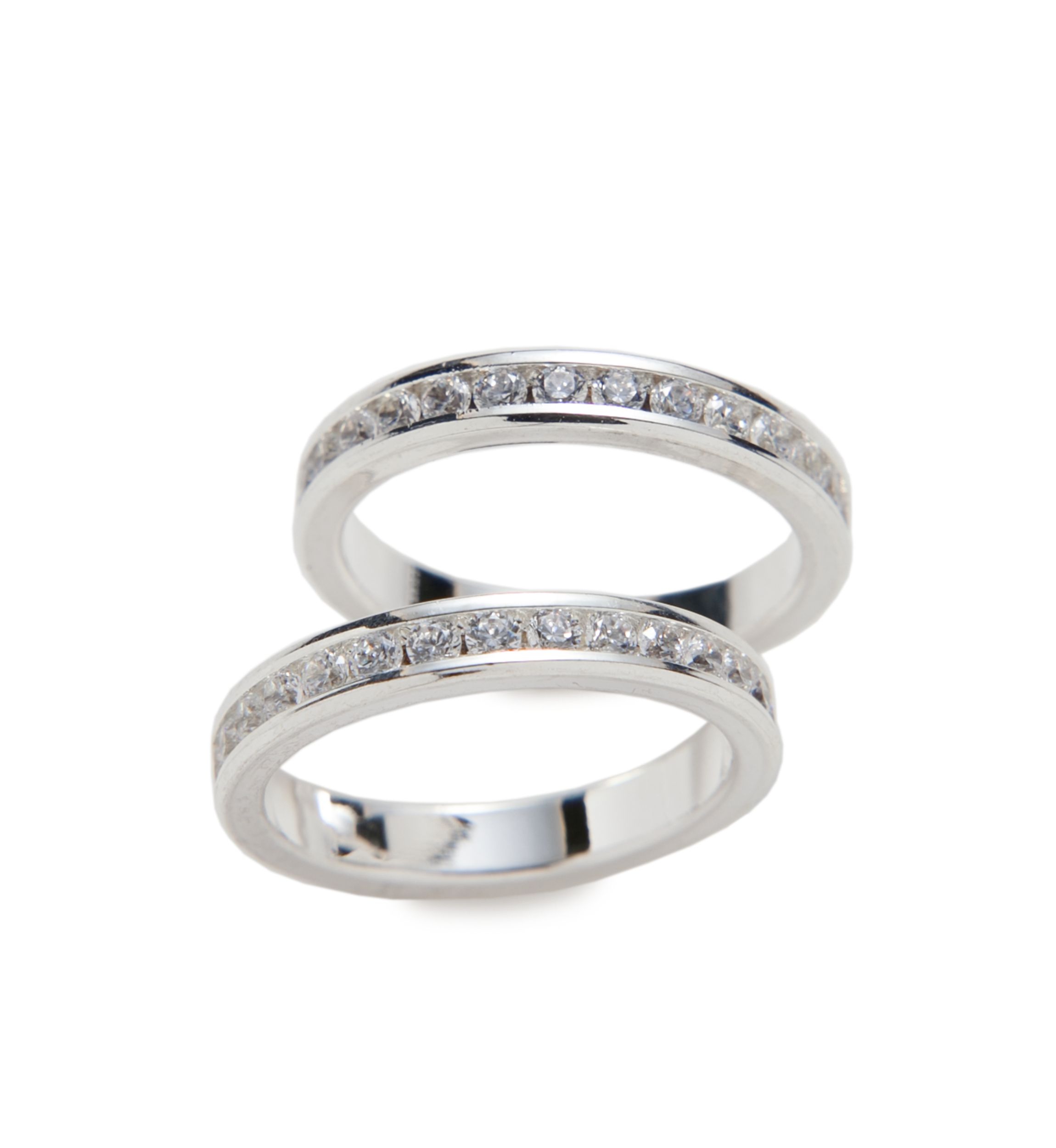 2 Piece Eternity Band Box Ring Set