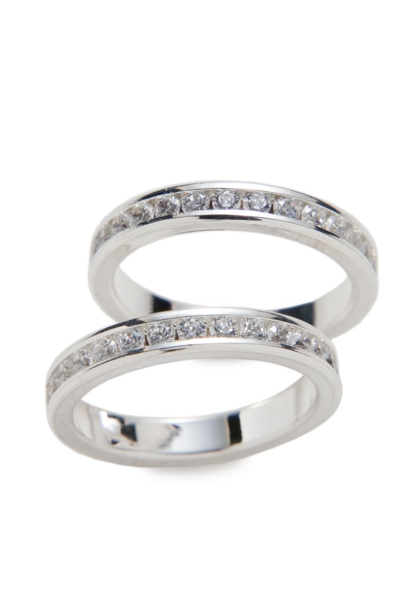 2 Piece Eternity Band Box Ring Set