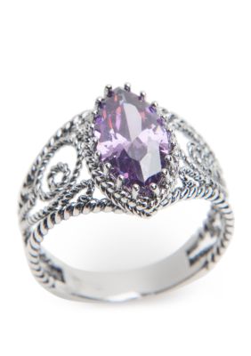 Belk Boxed Silver Tone Marquise Cubic Zirconia Ring belk