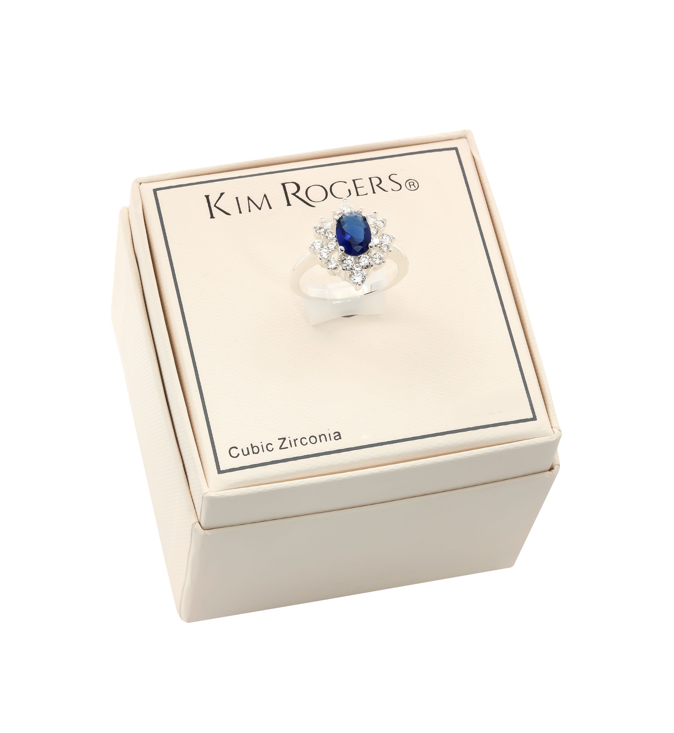 Cubic Zirconium Crystal Oval Flower Ring