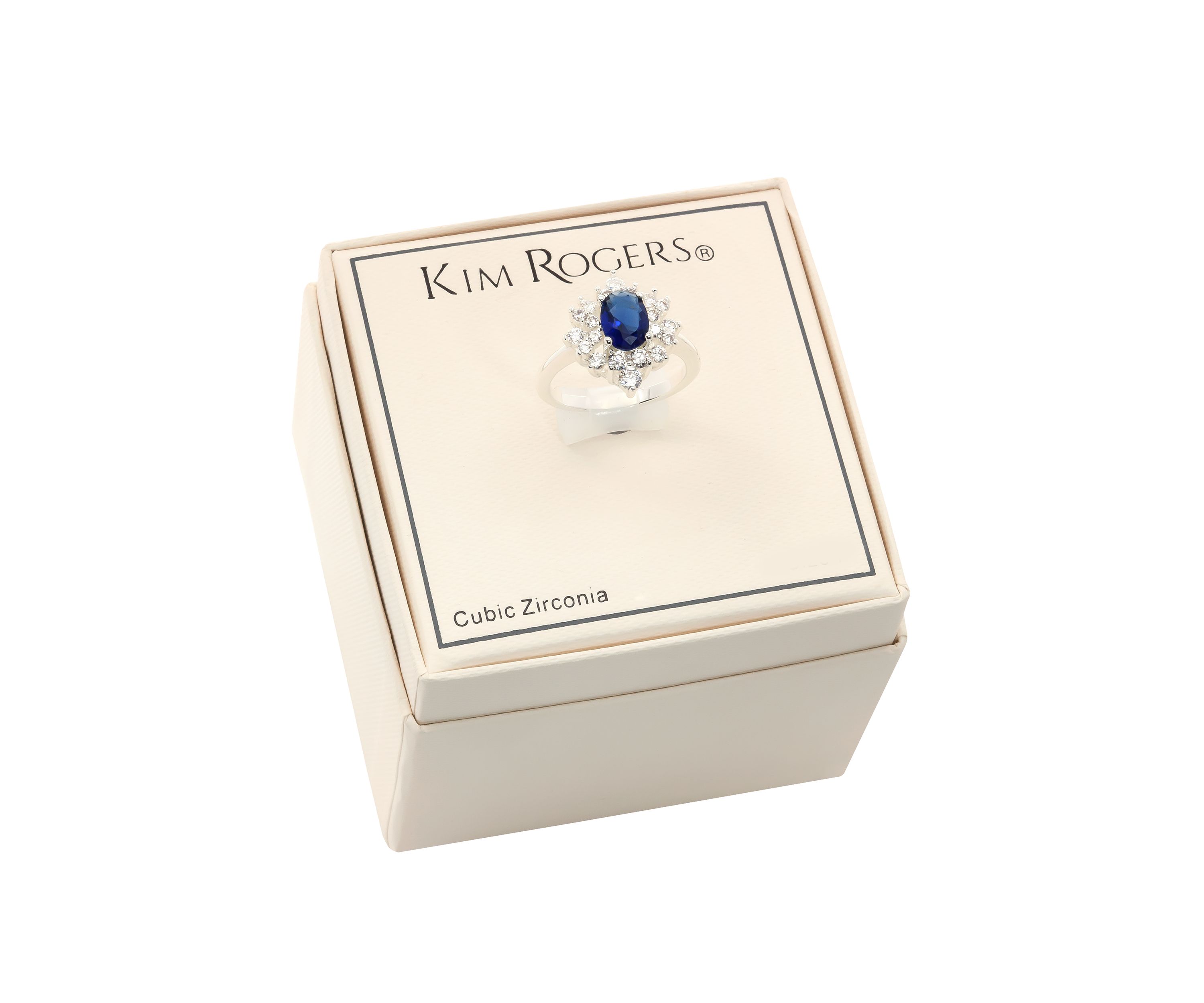 Cubic Zirconium Crystal Oval Flower Ring