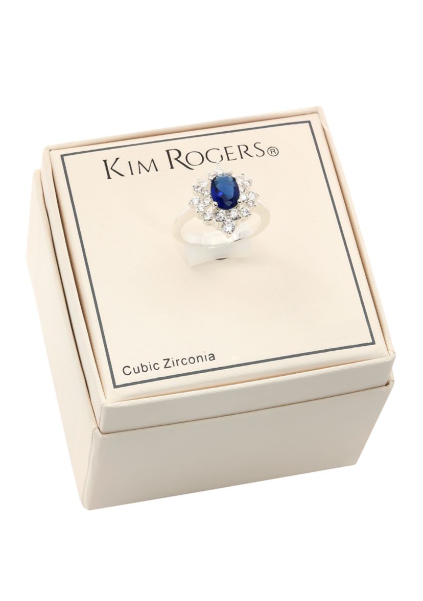 Cubic Zirconium Crystal Oval Flower Ring