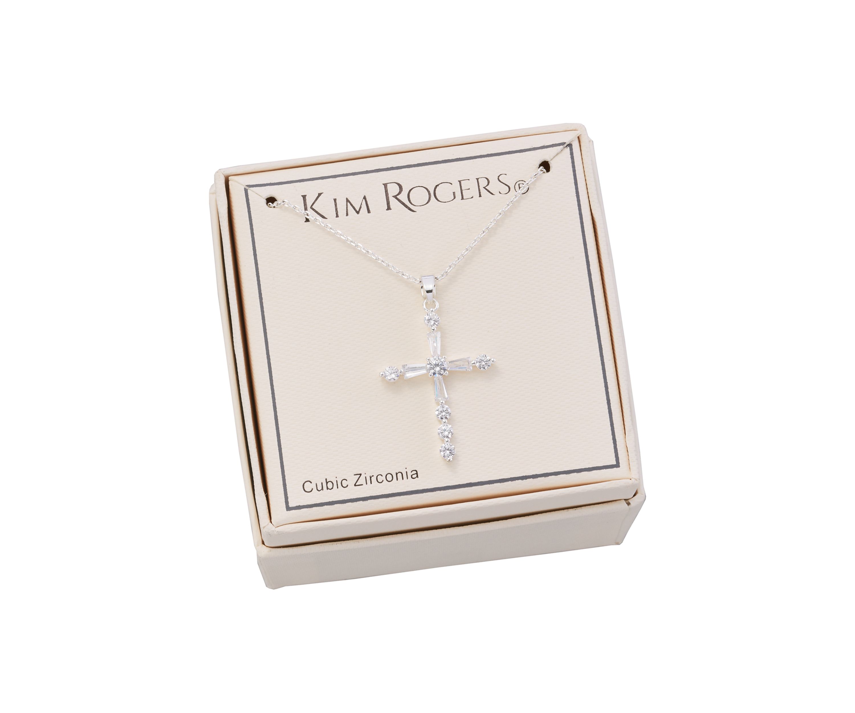 Boxed Cross Pendant Necklace 